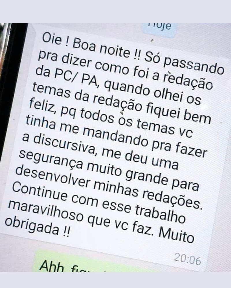 Depoimento de aluno aprovado